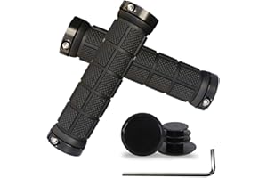 PLATT Bike Handlebar Grips Rubber Comfortable Bicycle Handle Grip for MTB/BMX with Plastic End Caps