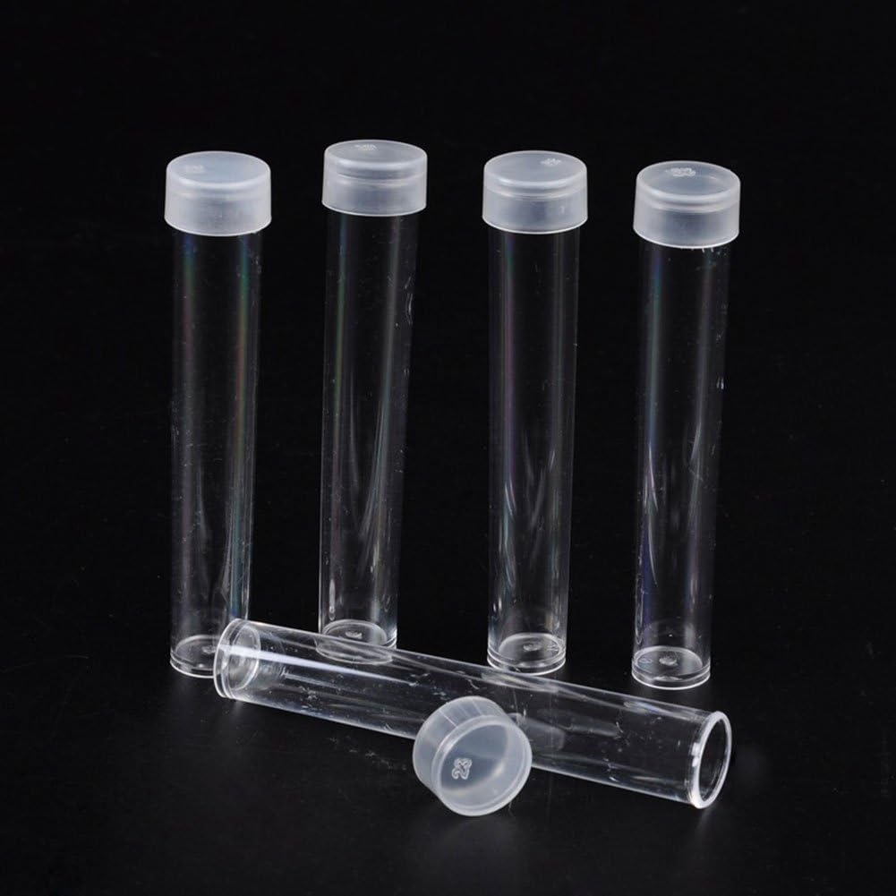NBEADS 200 PCS Clear Tube Plastic Bead Containers with Lid