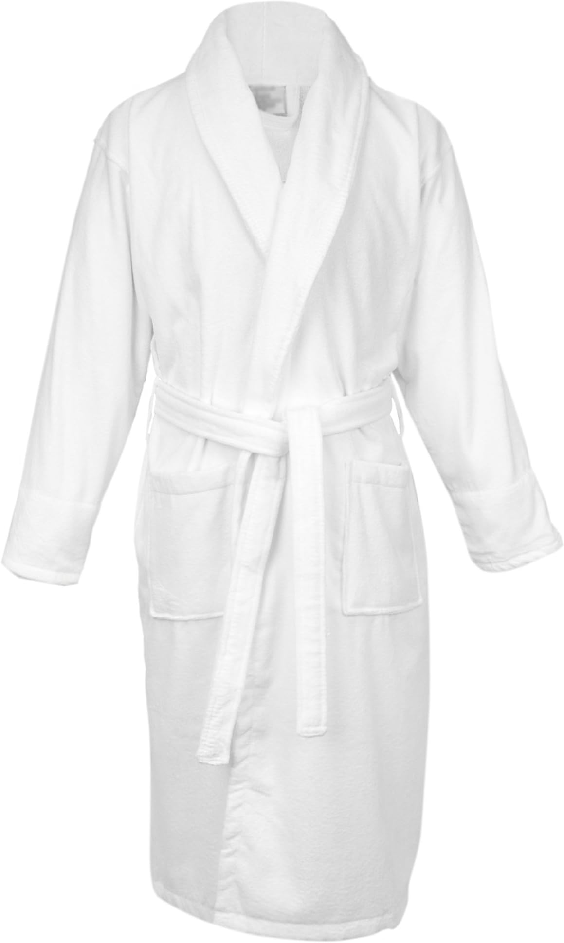 BC BARE COTTON 100% Turkish Cotton Women Terry Velour Shawl Robe, One Size, White