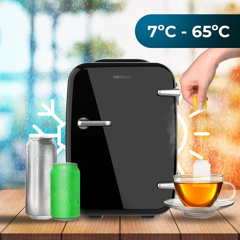 Mini-Kühlschrank Bolero MiniCooling 4L Havanna Black, Betrieb mit 12V-220V, Kompatibel mit Auto und Wohnwagen, Kühl- und Heizfunktion, Temperaturbereich 5-65º, Einfacher Transport.