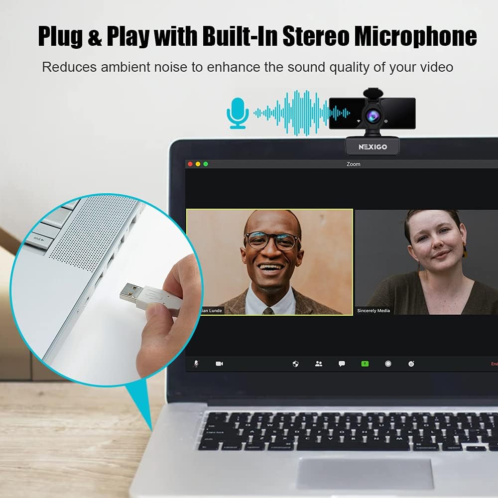 1080P Business Webcam with Dual Microphone & Privacy Cover, NexiGo N660 USB FHD Web Computer Camera, Plug and Play, for Zoom/Skype/Teams/Webex, Laptop MAC PC Desktop: Computers & Accessories