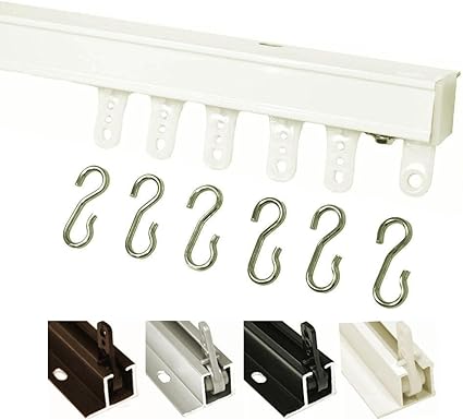 kirsch 94004 juego de rieles para cortina de techo 4 pies color blanco