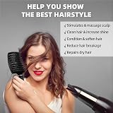 URAQT Boar Bristle Paddle Hair Brush for Women Reduces Frizz Detangle view 3