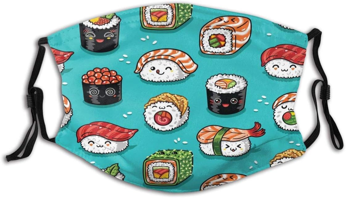 LucaSng Cute Kawaii Sushi Fashion Face Mask Bandana Headwear