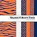 Orange & Navy Blue Tiger Print Multi-pack Printed Craft Vinyl 6 Sheets 12x12 for Vinyl Cutters