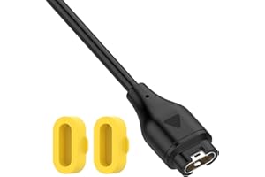 QHBAMD Compatible with Garmin Fenix 5/5S/5S Plus/5 Plus/5X/5X Plus Charger Cable,Replacement Charging Cable USB A 3.3ft/1M,Silicone Charger Port Protector Anti Dust Plug