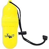 Saekodive Cylinder Dry Box with Lanyard - Waterproof Container, Watertight Key Pouch Holder - For Snorkeling, Boat, Kayak and Water Activities (Yellow, Large)