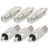 Conwork 12-Pack F Type Female to RCA Male Coax