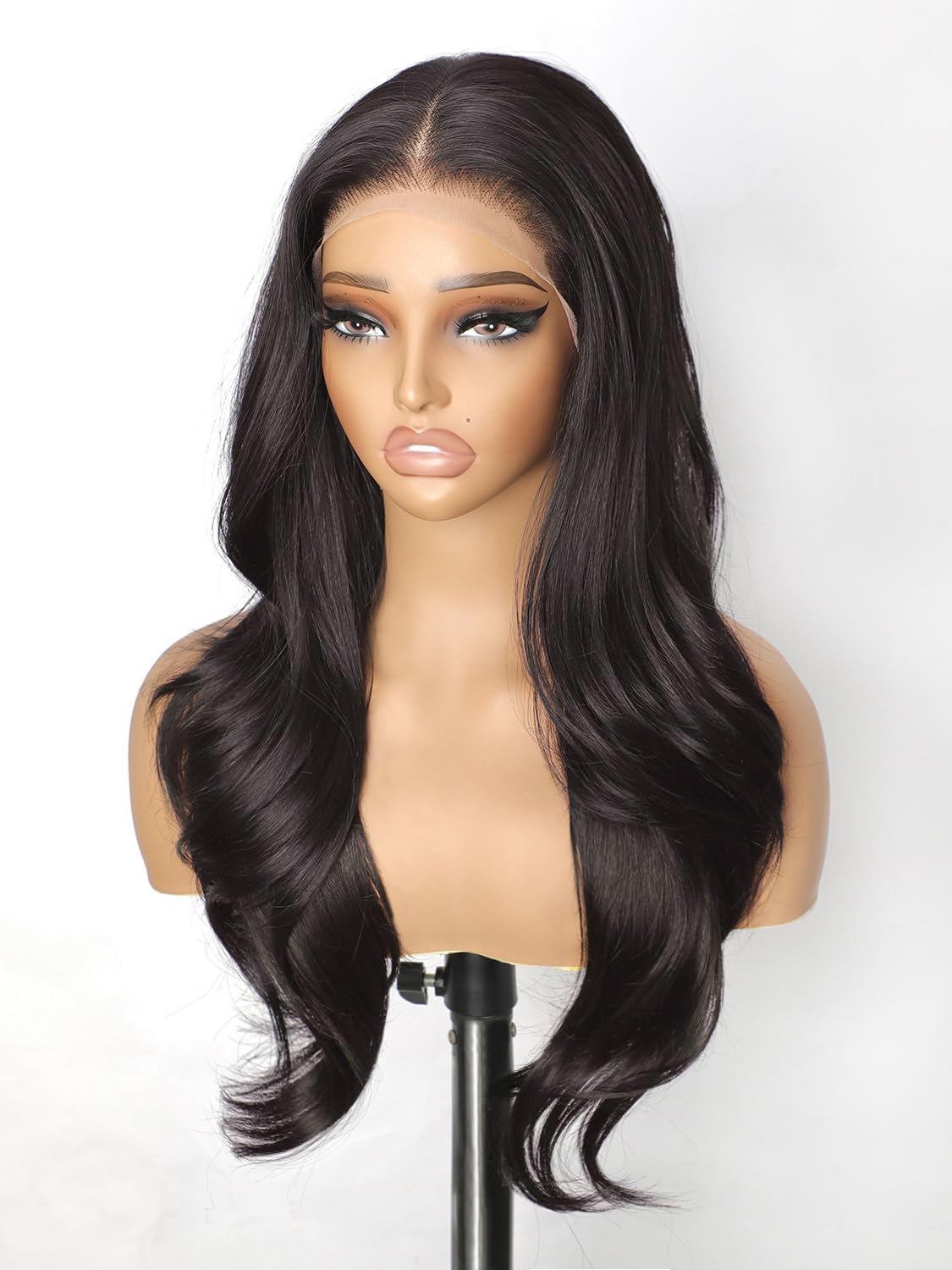 Photo 1 of *MINOR DAMAGE - USED*
cuiud Chocolate Brown Lace Front Wig 13x4 HD Glueless Brown Wigs Pre Plucked for Beginners Synthetic Lace Front Wig for Women Long Layered Wave Wig 26inch