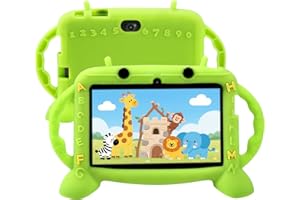 MENGDASH Kids Tablet, 7 inch Tablet with Case for Kids 2-10, Educational Learning Toddler Tablet Android 11, 3GB RAM+32GB ROM Storage, WiFi，Bluetooth，with Google Play YouTube, Baby Girl boy Present（Green）