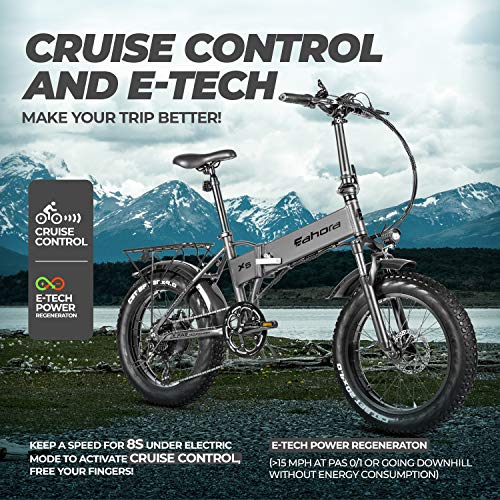 eAhora X5 Pro 500W Fat Tire Folding Electric Bike for Adults Dual Disc