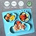 OSHO The Original All-in-One Non Slip Silicone Plate Placemats for Toddlers and Kids, Blue, 6 Months+