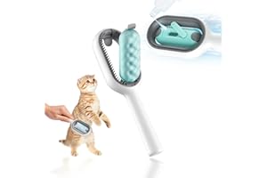 Mollypaws 4 in 1 Universal Cat Kont Remover, 2.0 Cat Sticky Brushes Tank Version, Indoor Kitten Grooming Massager with Shedding, Pet Fur Remover for Furniture, Self-Cleaning Groomer Comb for Cleaning