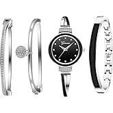 Avaner Bangle & Bracelet Set, 4 Pcs Wrist Watch & Bracelet Set Elegante for Women