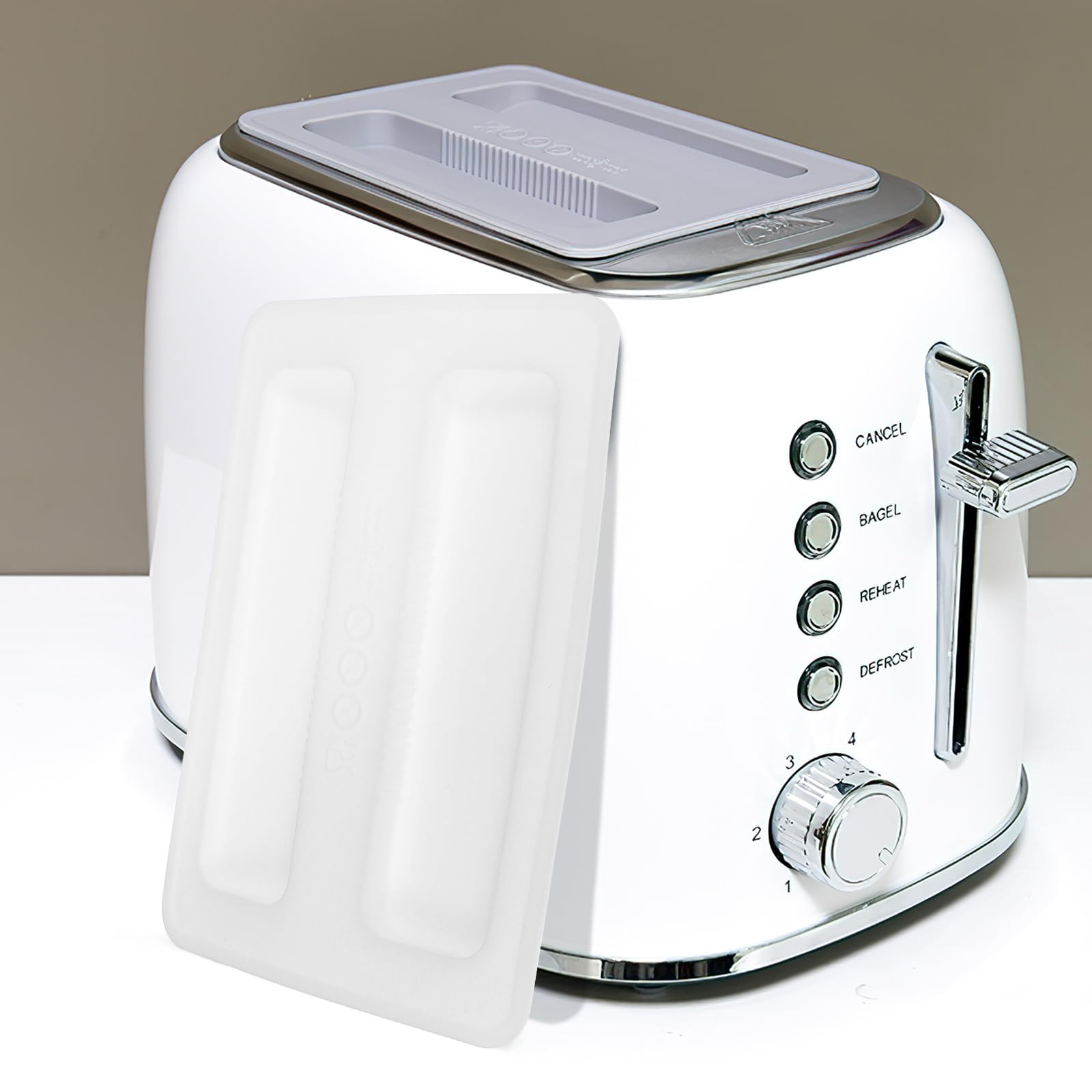 Photo 1 of Silicone Toaster Dust Cover 2 Slice Toaster Lid Electric Bread Maker Upper Cover Toaster Machine Top Cover for Bread Machine Part Accessories ?White?