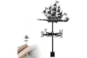 Weather Vane Pirate Ship Weather Vanes for The Garden Roof Mount Vane for Yard Metal Wind Direction Indicator for Garden Pati