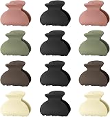 Lolalet Pack of 12 Small Hair Claws Clips Matte Acrylic 4x3.3 cm Style B