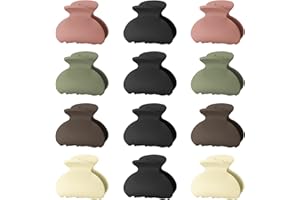 [12 Pcs] Lolalet Hair Claw Clips, 1.57-inch Hair Clamps Mini Small Bright Acrylic Barrettes Tortoise Shell Non-slip Styling G