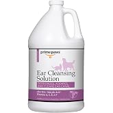 Prime Paws Ear Cleansing Solution for Dogs &amp; Cats - Deodorizing Dog Cleaner with Aloe Vera Vitamins Professional Pet Flush Cleans Acidifies Canal Complete Care 1 gal, White (PRIM1059)