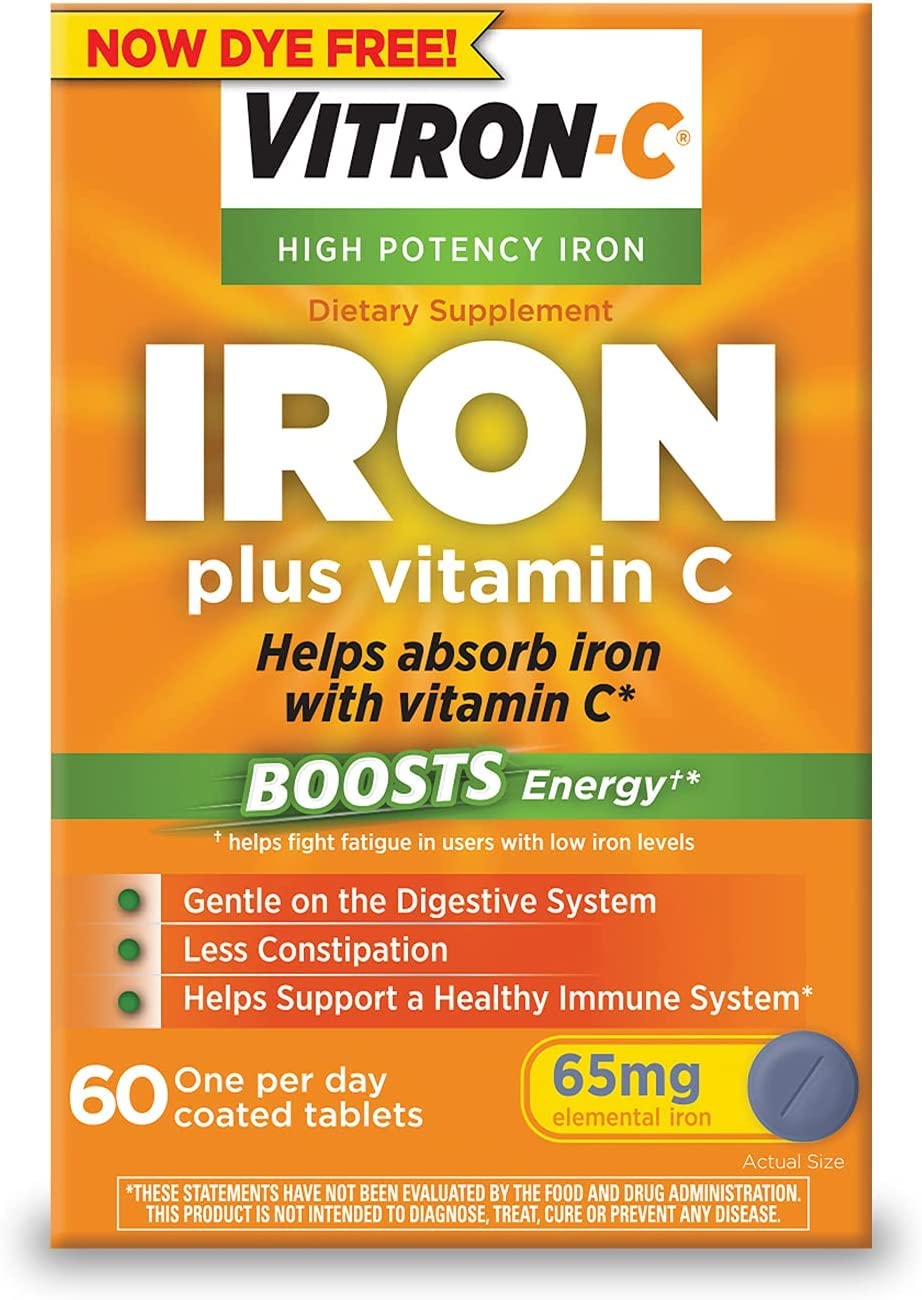 Photo 1 of Vitron-C Iron Supplement Plus Vitamin C Coated Tablets 60 COUNT