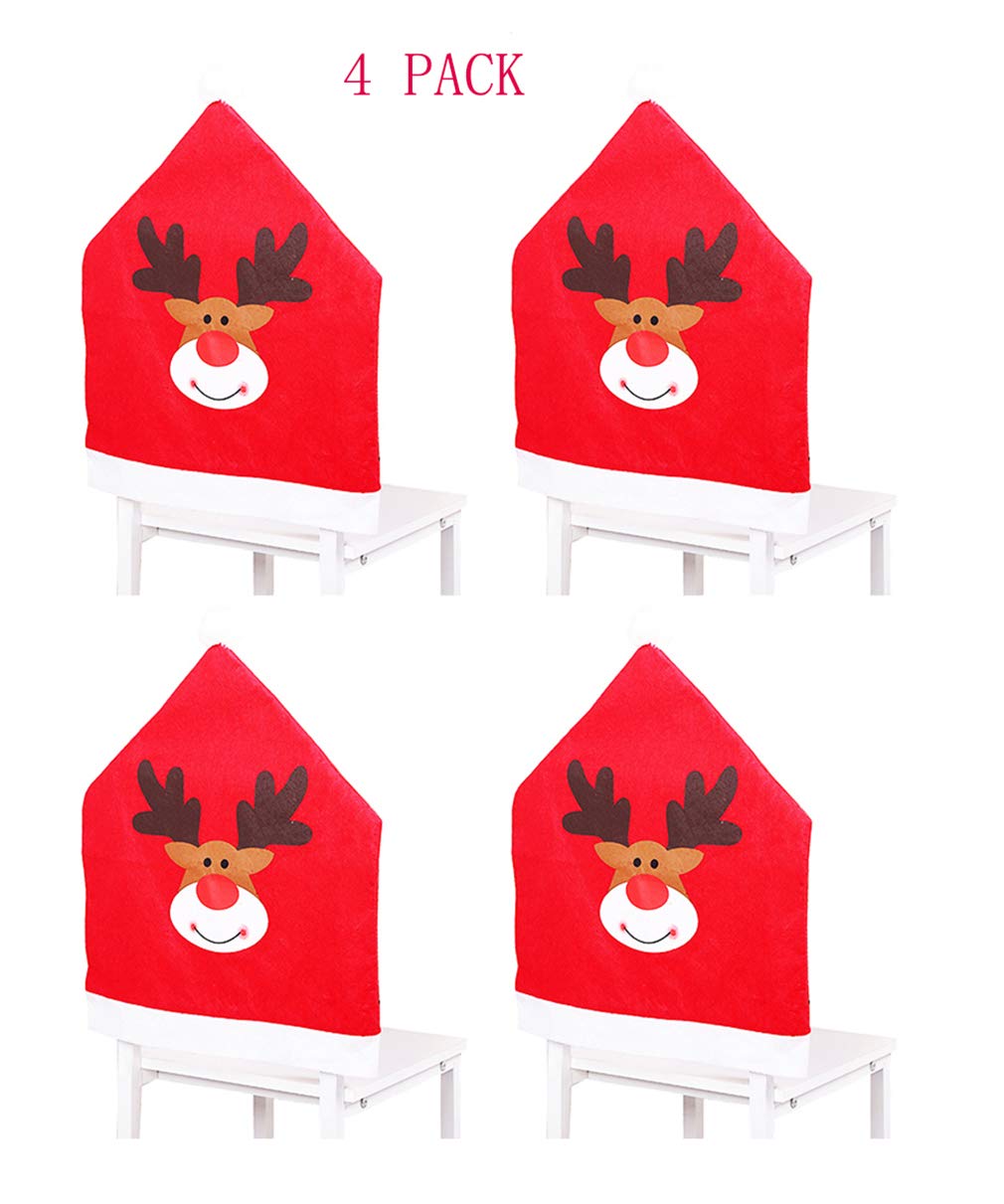 Best Santa Hat Chair Covers Christmas Decor Dinner Chair Xmas Cap Sets