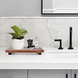 Renawe Farmhouse Bathroom Counter Tray Wood Display
