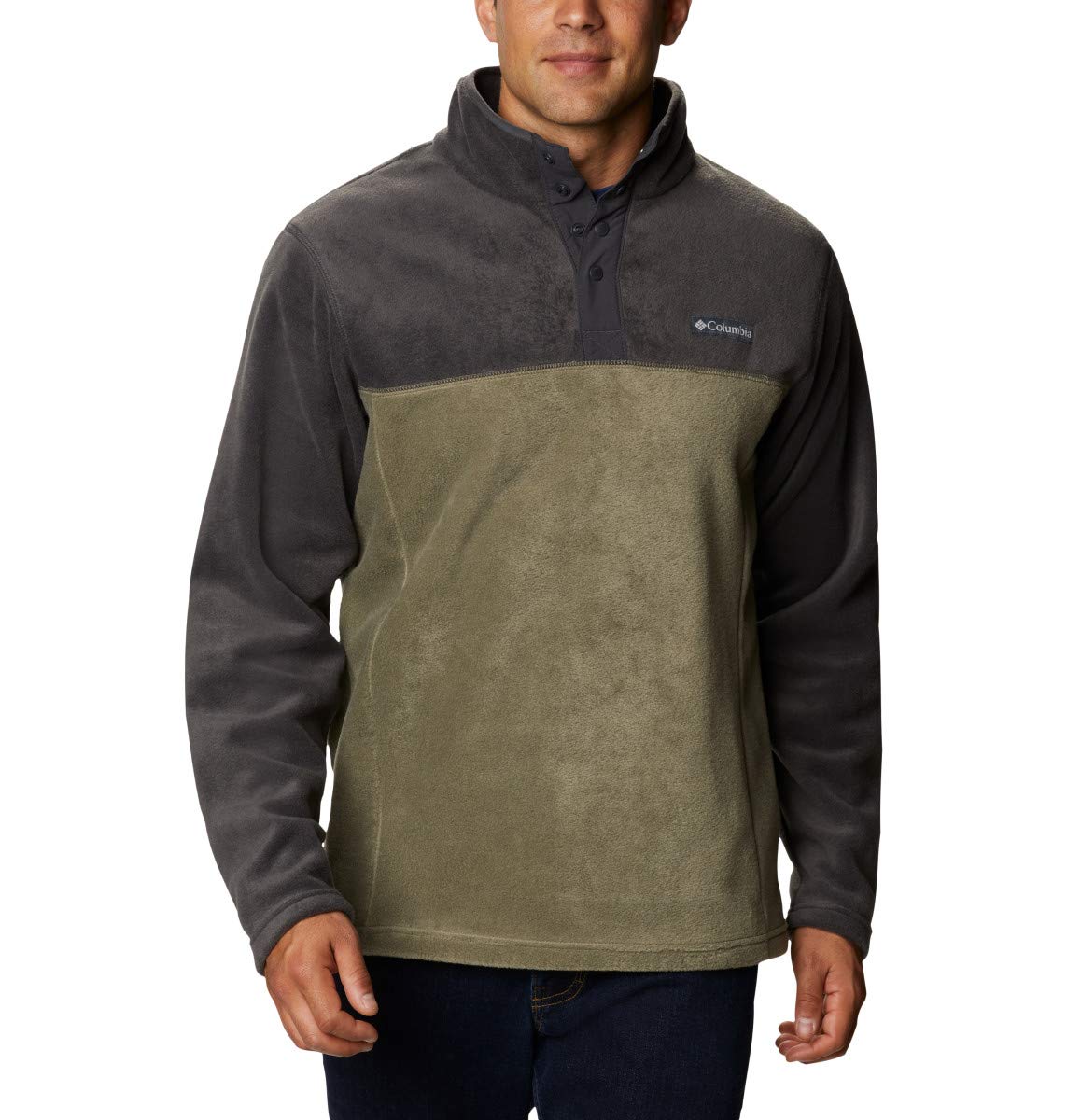 Columbia Mens Steens Mountain Half Snap Fleece Jacket, Stone Green/Shark, 2X Tall Image