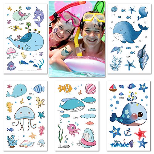 5 Sheets+Temporary+Tattoos+Waterproof+Supplies
