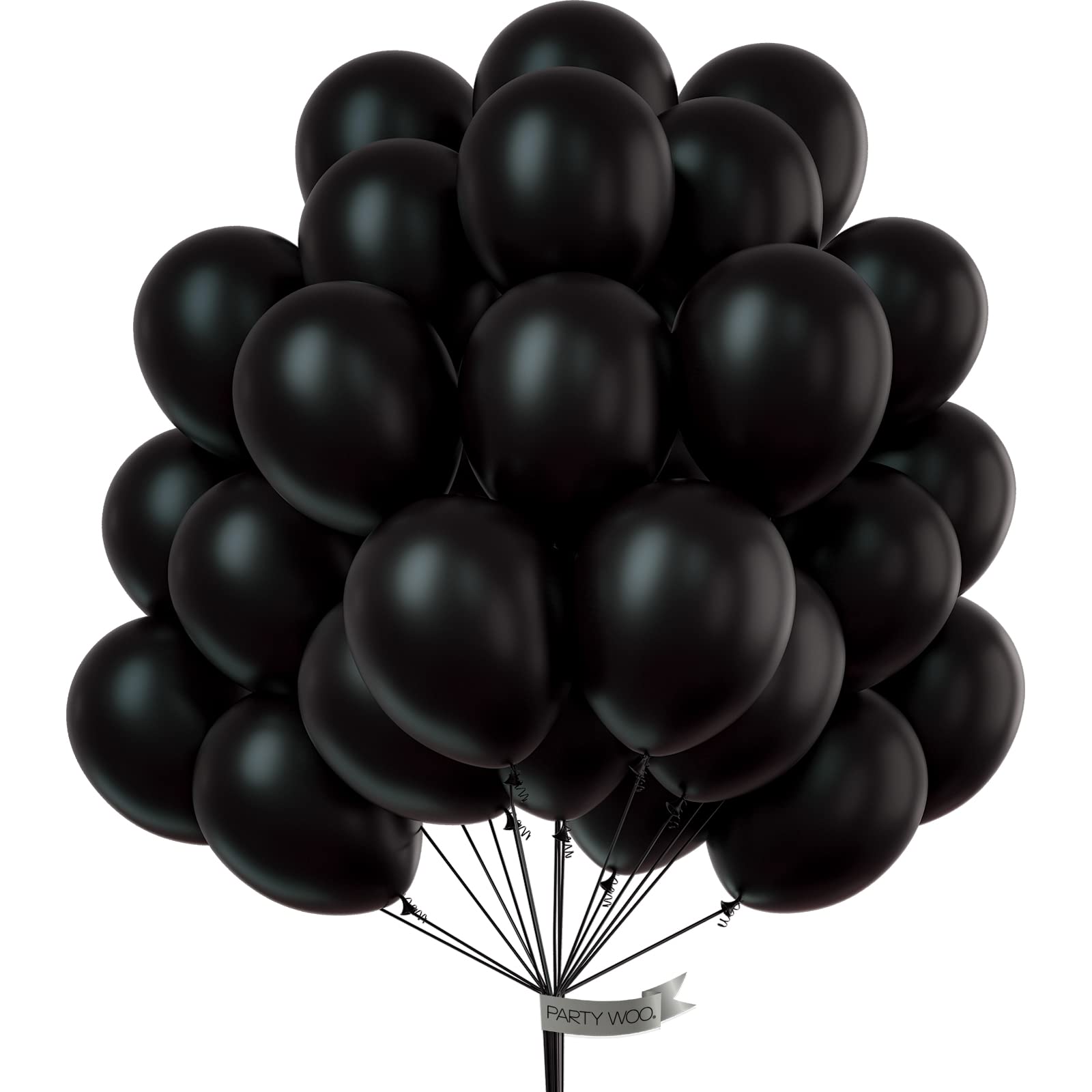 Photo 1 of PartyWoo Black Balloons, 51 pcs 12 Inch Matte Black Balloons, Black Balloons for Balloon Garland or Balloon Arch as Party Decorations, Birthday Decorations, Retirement Party Decorations, Black-Y18