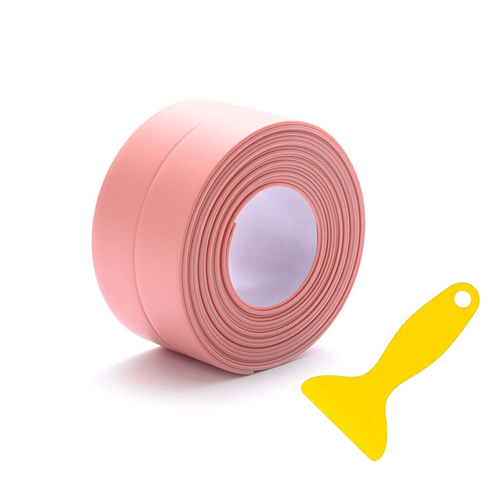 YINLER Sealant Tape, Waterproof Selfadhesive Caulking Tape with Sealing Tool, White Bathtub Sealing Strip for Bathroom, Kitchen,Bathtub and Corner Edge (CY0894-WHT-2P) (1 roll of pink)