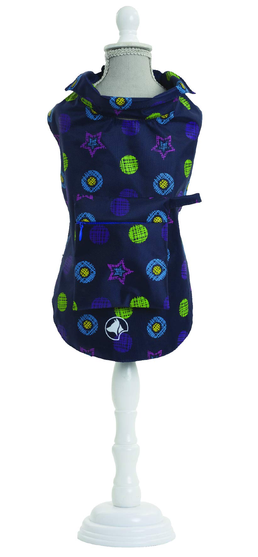 Croci Dog Raincoat Color With Printing In Rainproof Nylon, 40 cm, Blue