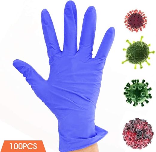 Wiwoo Disposable Gloves Nitrile Gloves Blue Powder-Free ...