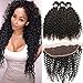 Beauty Forever Malaysian Curly Hair 3 Bundles Virgin Hair with 13x4 Lace Frontal Closure Free Part Unprocessed Human Virgin Curly Hair Weave Natural Color (20 22 24+18 Frontal)