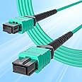 10Gtek Fiber Patch Cable - MPO to MPO OM3 Multimode Fiber Jumper Patch Cord, 8-core Fiber for QSFP+Transceivers Application, 7m(23ft)