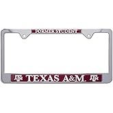 Officially Licensed Premium Shiny Chrome Metal License Plate Frame - Second Generation - Former Student Version (Texas A&M)