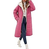 VXVGER Women Winter Coats Fleece Long Coats Jackets Oversized Warm Down Jacket with Hood