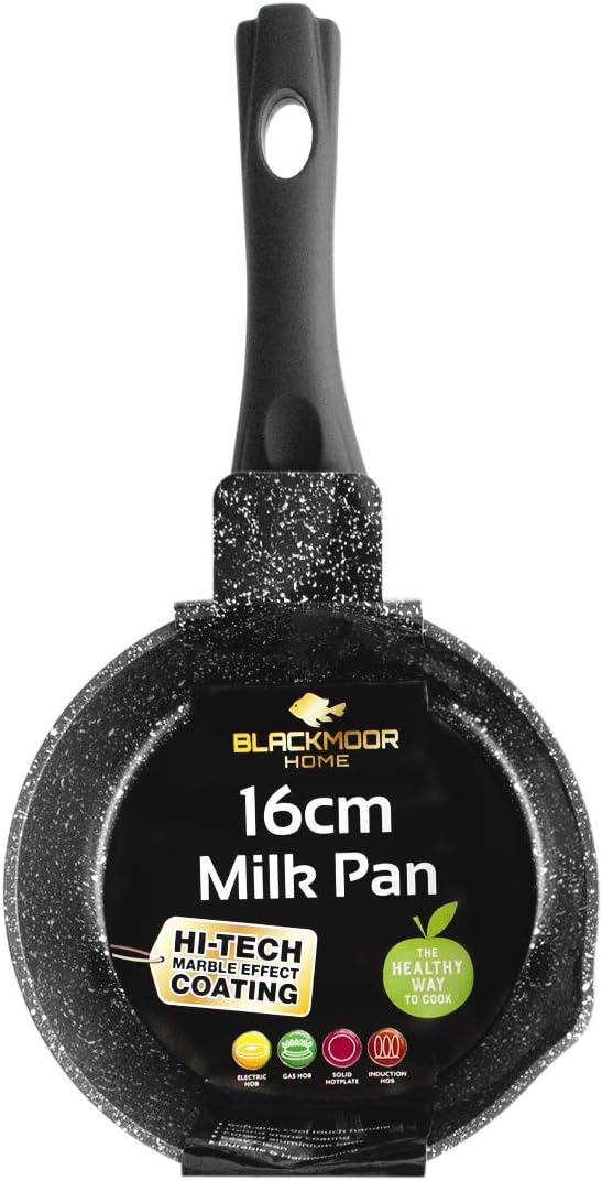 Blackmoor 66120 Classic 16cm Milk Pan/Non-Stick Coating/Cool Touch Handle/Features Unique Pouring Lip/Suitable for Induction Gas & Electric Hobs/Black Colour - Image 5