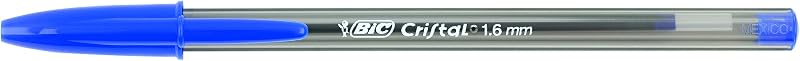 Canetas bic cristal de ponta média grande, para escola, escritório ou casa, azul, pacote com 50 (1,6 mm)