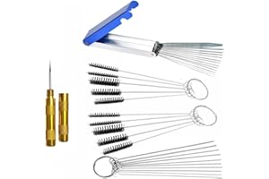 Narcilors 4 Sets Carburetors Carbon Dirt Jet Remove Cleaner Tool Kit, 1 Nozzle Wash Repair Cleaning Needle 1 Stainless Steel 