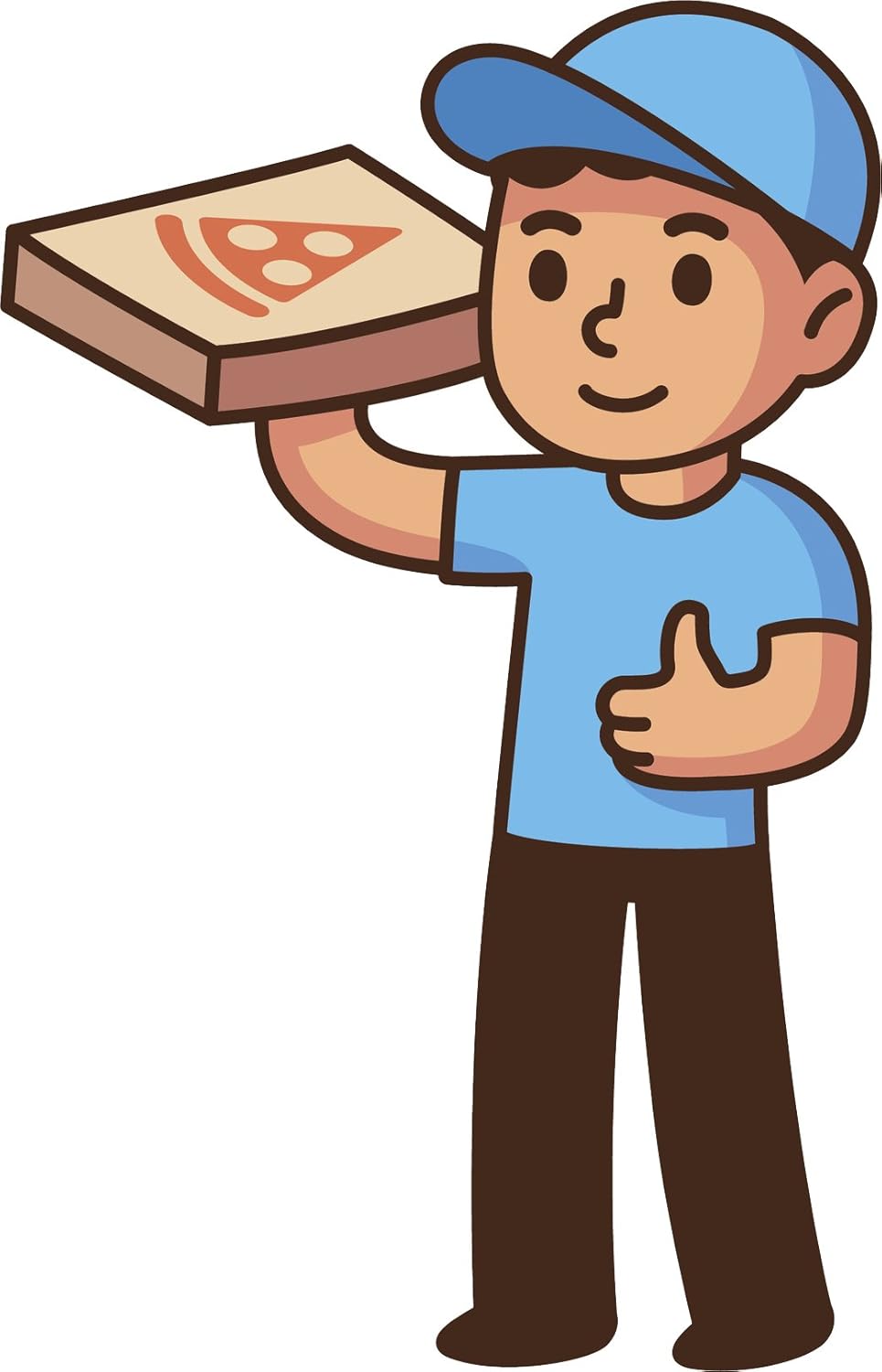 Amazon Com Cute Pizza Delivery Boy Cartoon Vinyl Decal Sticker 8
