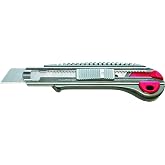 NT Cutter Heavy Duty Aluminum Die-Cast Grip Multi-Blade Cartridge Knife, 1 Knife (L-2000RP), Red.