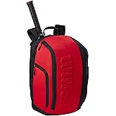 Wilson Clash V2 Super Tour Tennis Backpack - Red/Black, Holds up to 2 Rackets