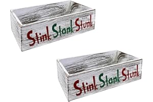 Cenroelon 2 Pieces Wooden Stink Stank Stunk Bathroom Decor, Stink Stank Stunk Decor, Stink Stank Stunk Bathroom Decor Toilet 