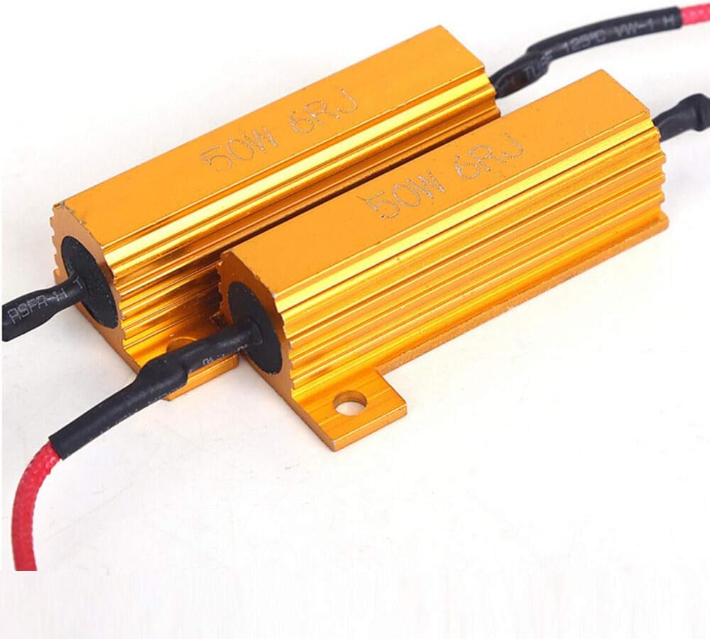 SOCAL-LED 2pcs LED Load Resistors 50W 8 ohm LED Bulbs Turn Signal Error/Blinker/Hyper Flashing…, White - Image 5