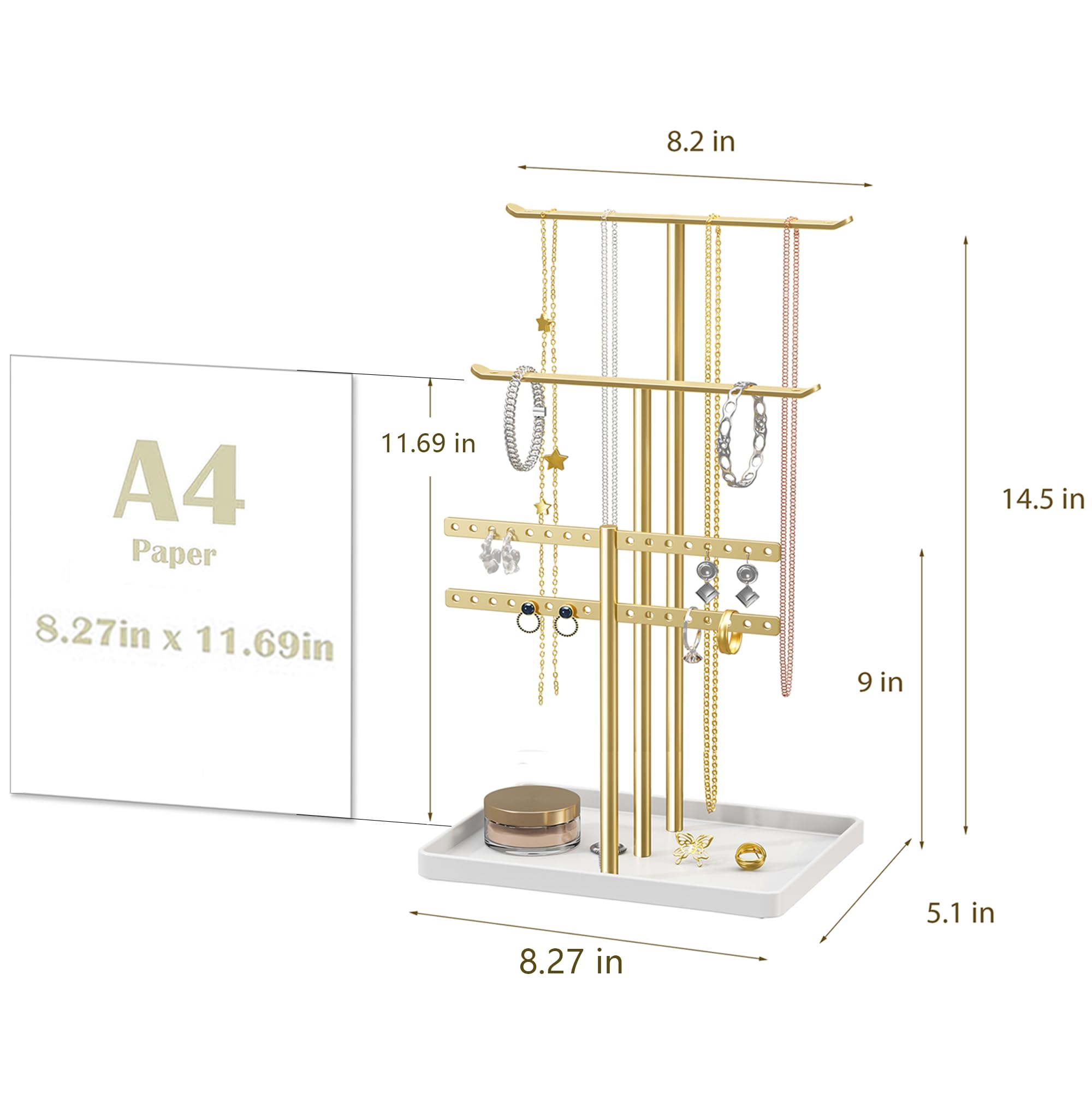 pickpiff pickpiff Jewelry Stand Holder Organizer: 14.5