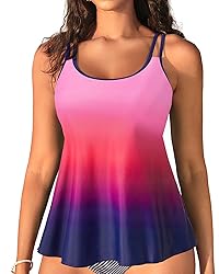 Womens Flowy Tankini Tops Only - Modest Bathing