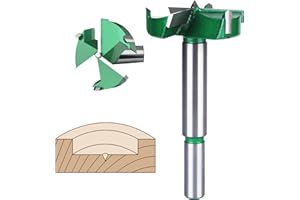 HUHAO Forstner Drill Bit 2/5 inch Shank, 1-3/4 inch Cutting Diameter, Carbide Tipped Wood Hole Saw Auger Opener, Hole Opener Hinge Hole Cutter for Woodworking, Plastic, Plywood Products