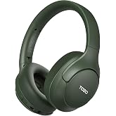 TOZO HT3 Hybrid Noise Cancelling Wireless Headphones, 90H Over Ear Headset | Hi Res Audio, AI Voice Assistant, Dual Device Connection, 32 Custom EQs, Built In 5 Mics, ANC, Foldable, Bluetooth 6.0 Green