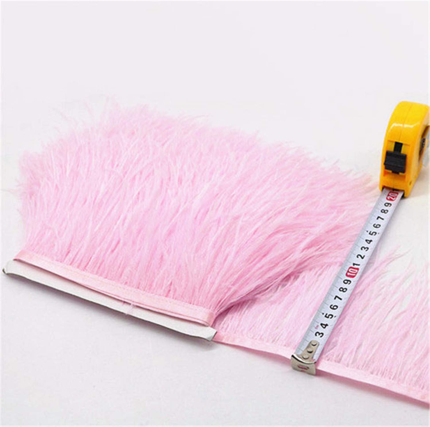 36 Colours Quality Ostrich Feather Trimming Fringe for Millinery Craft Dress Making (Pink,2 Meters)