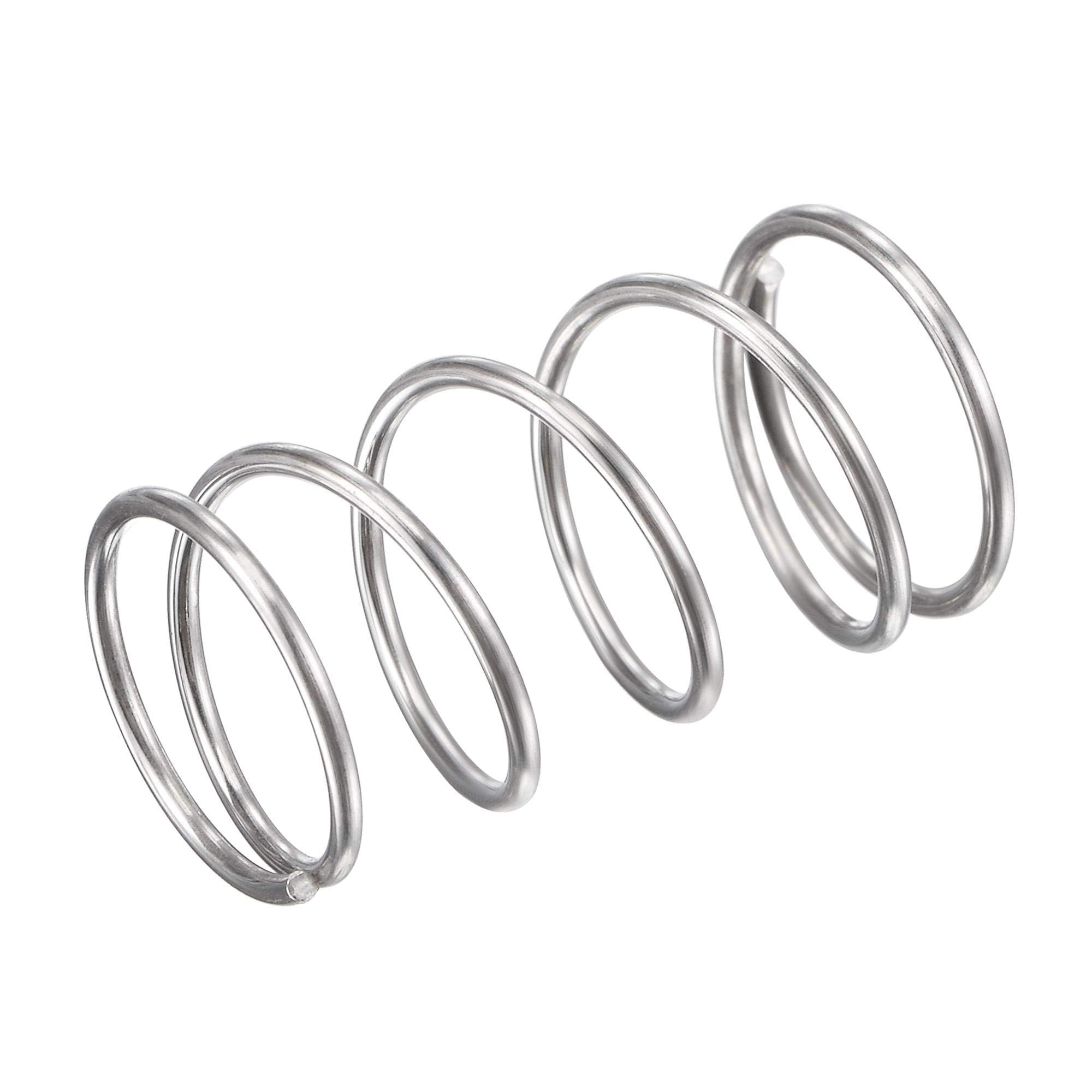 TOP-VIGOR 10Pcs Compression Spring, 16mm OD,1.2mm Wire Size,30mm Free Length Dual Extended Durable Dual Hook Tension Spring for Furniture Screen Doors Repair Projects